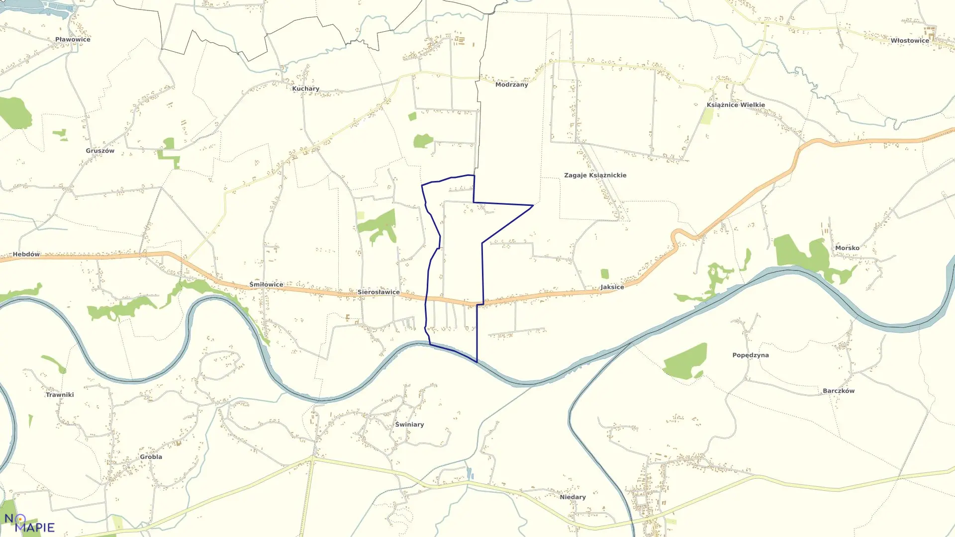 Mapa obrębu Dolany w gminie Koszyce